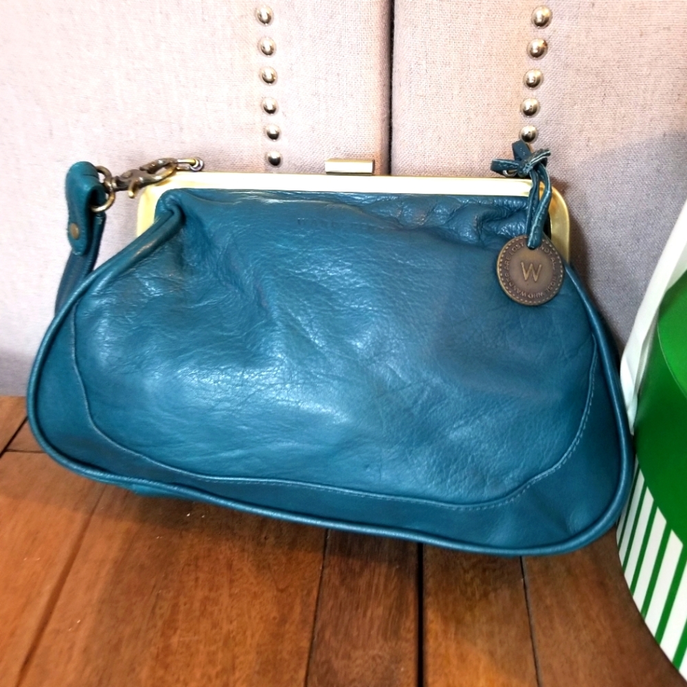 Wanderers Travel Co. Teal Leather Crossbody Bag